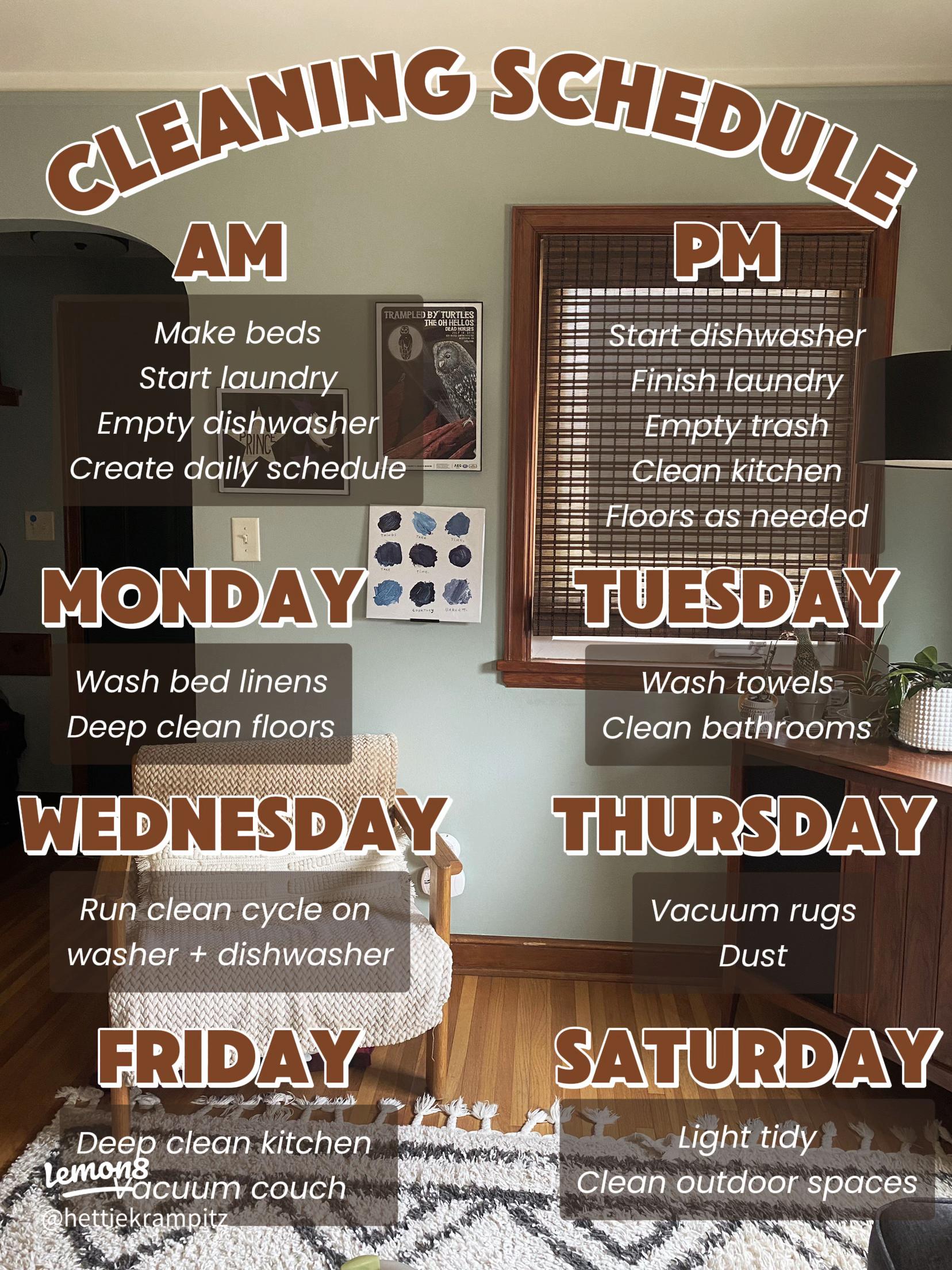 How to Create a Weekly Cleaning Schedule