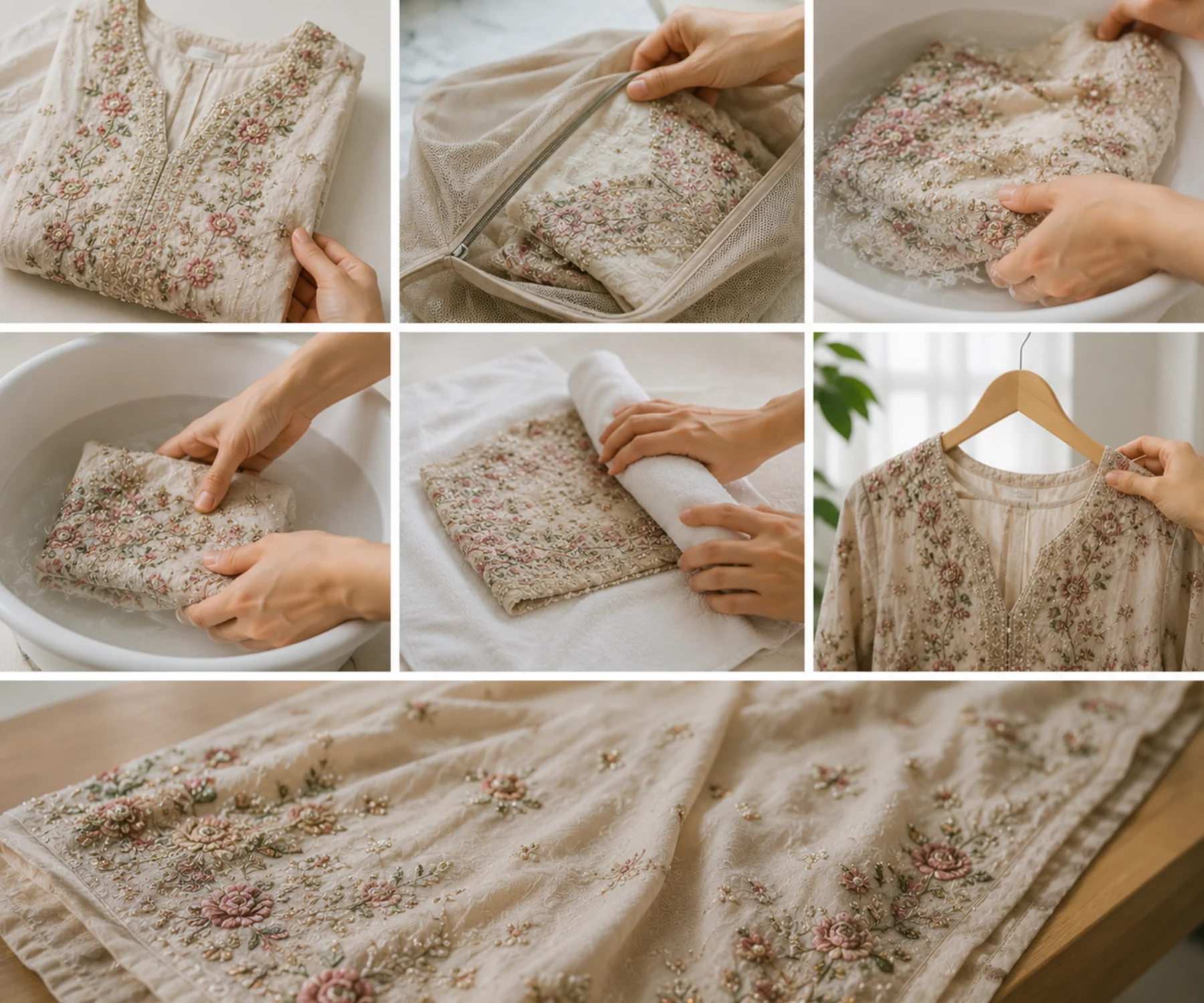 Damaged Embroidery Details - Wash Carefully Without Heavy Agitation